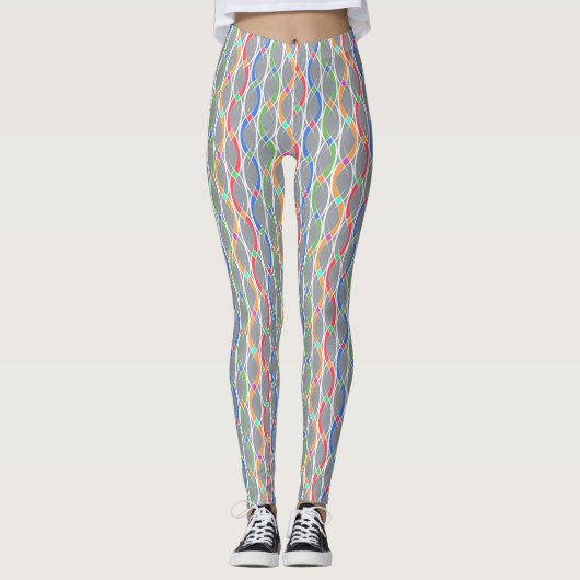 Kleurig geometrisch patroon. leggings (Voorkant)