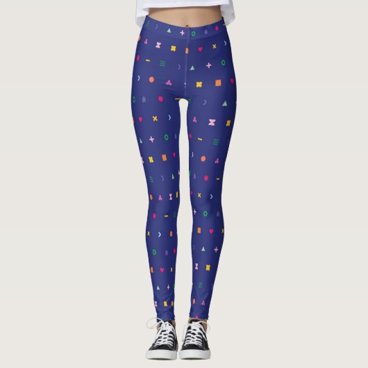 Kleurig geometrisch patroon leggings (Voorkant)