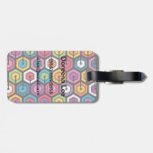 Kleurig geometrisch patroon met zeshoeken bagagelabel (Achterkant horizontaal)