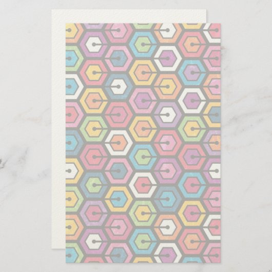 Kleurig geometrisch patroon met zeshoeken briefpapier (Voorkant / Achterkant)
