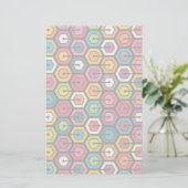 Kleurig geometrisch patroon met zeshoeken briefpapier (Staand voorkant)