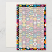Kleurig geometrisch patroon met zeshoeken briefpapier (Voorkant / Achterkant)