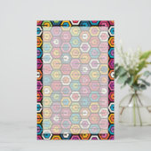 Kleurig geometrisch patroon met zeshoeken briefpapier (Staand voorkant)