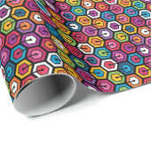 Kleurig geometrisch patroon met zeshoeken cadeaupapier (Rol Hoek)