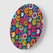 Kleurig geometrisch patroon met zeshoeken grote klok (Hoek)