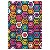 Kleurig geometrisch patroon met zeshoeken klembord (Achterkant)