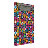 Kleurig geometrisch patroon met zeshoeken mini klembord (Schuin)