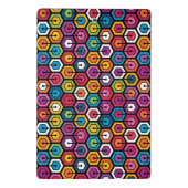 Kleurig geometrisch patroon met zeshoeken mini klembord (Achterkant)