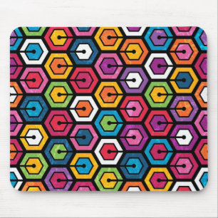 Kleurig geometrisch patroon met zeshoeken muismat