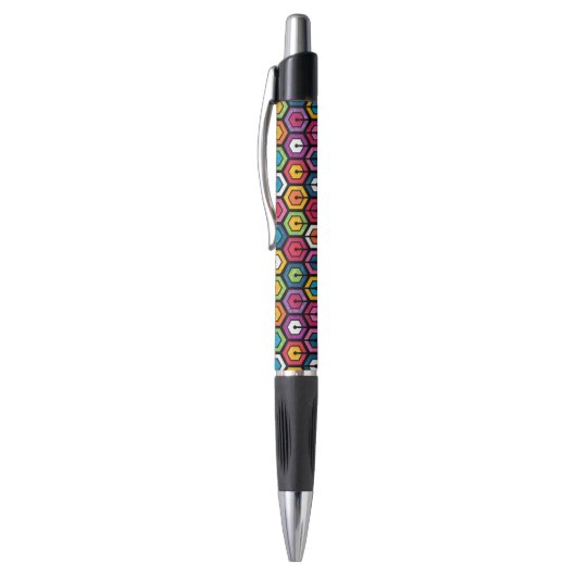 Kleurig geometrisch patroon met zeshoeken pen (Top (Verticaal))