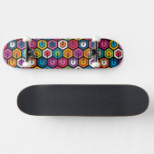 Kleurig geometrisch patroon met zeshoeken persoonlijk skateboard (Horizontaal)