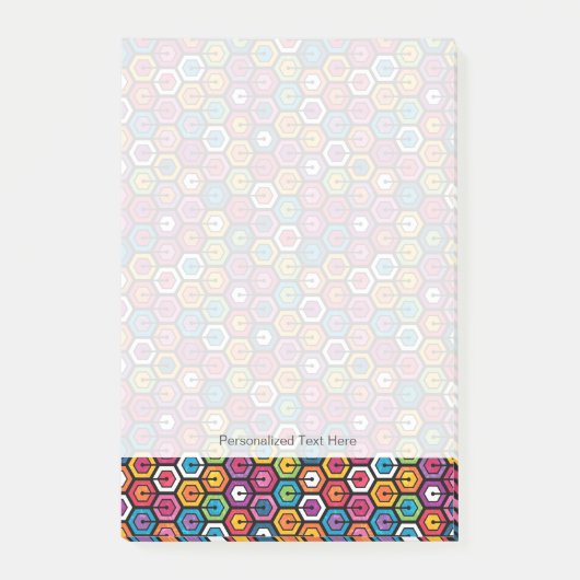 Kleurig geometrisch patroon met zeshoeken post-it® notes (Voorkant)