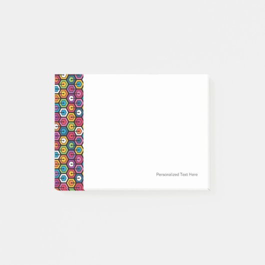 Kleurig geometrisch patroon met zeshoeken post-it® notes (Voorkant)