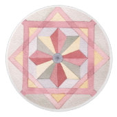 Kleurig geometrisch patroon van de waterverf keramische knop (Voorkant)