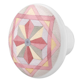 Kleurig geometrisch patroon van de waterverf keramische knop