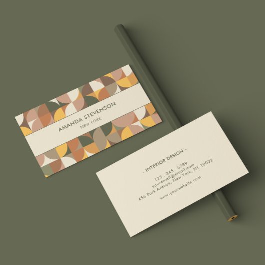 Kleurig geometrisch patroon visitekaartje