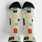 Kleurig geometrisch vormgegeven retro patroon sokken (Top)