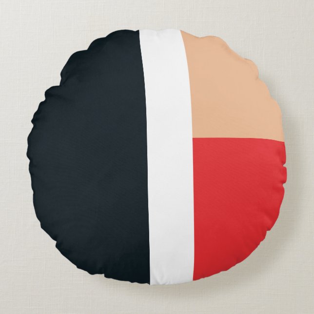 Kleurig geometrisch vormvormpatroon rond kussen (Voorkant)