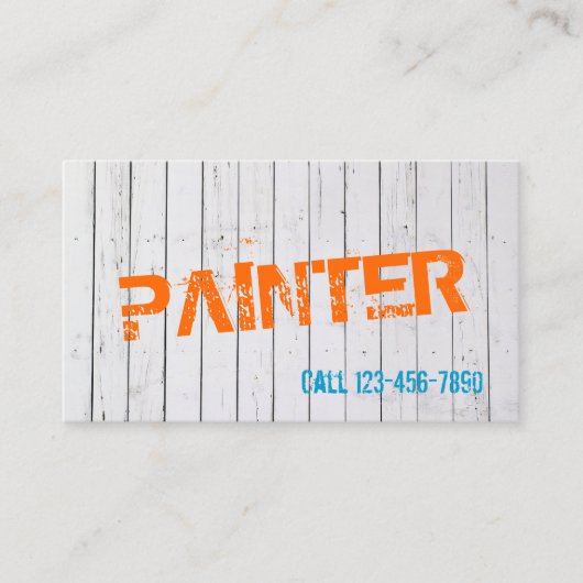 Kleurig geschilderd Visitekaartje voor wandschilde (Voorkant)