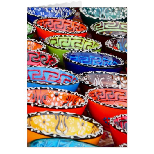 Kleurig geschilderd Wenskaart van keramische potte (Voorkant)