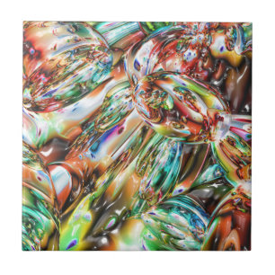 Kleurig gesmolten glas tegeltje
