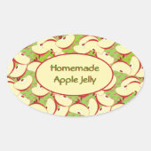Kleurig gespleten Apple Pattern Homemade Jelly Lab Ovale Sticker (Voorkant)