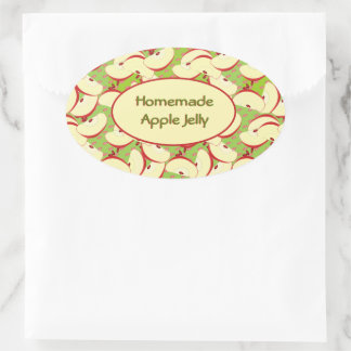 Kleurig gespleten Apple Pattern Homemade Jelly Lab Ovale Sticker