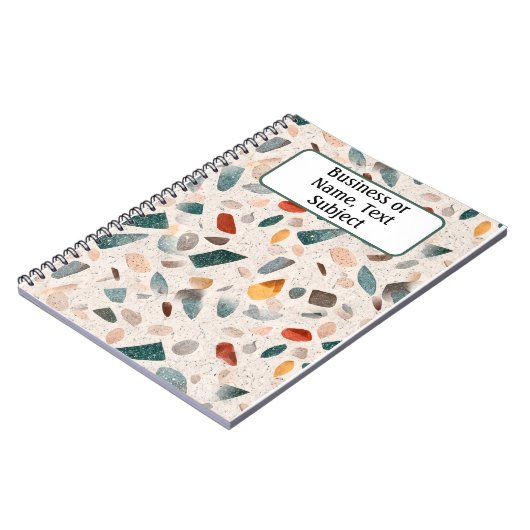 Kleurig getextureerd groot terrazzo patroon, notitieboek (Linkerzijde)