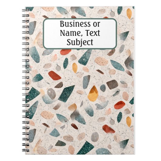 Kleurig getextureerd groot terrazzo patroon, notitieboek (Voorkant)