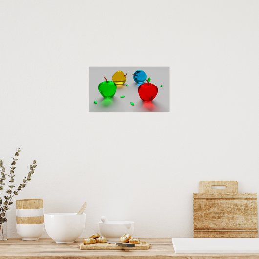 Kleurig glanzend ruitsap poster (Keuken)