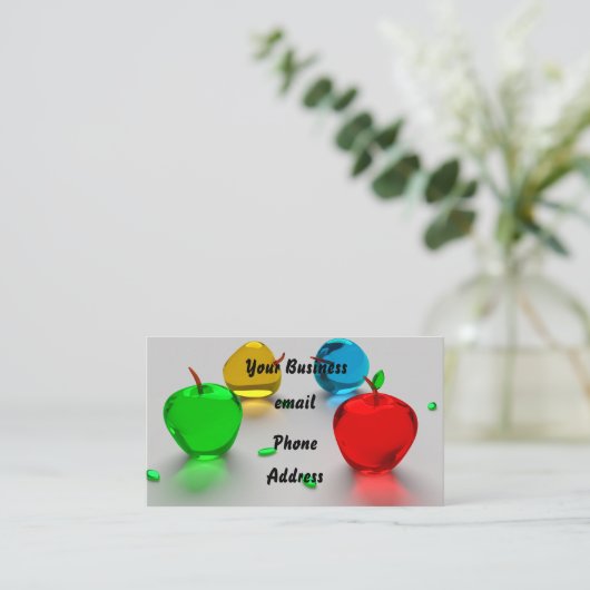 Kleurig glanzend ruitsap visitekaartje (Staand voorkant)