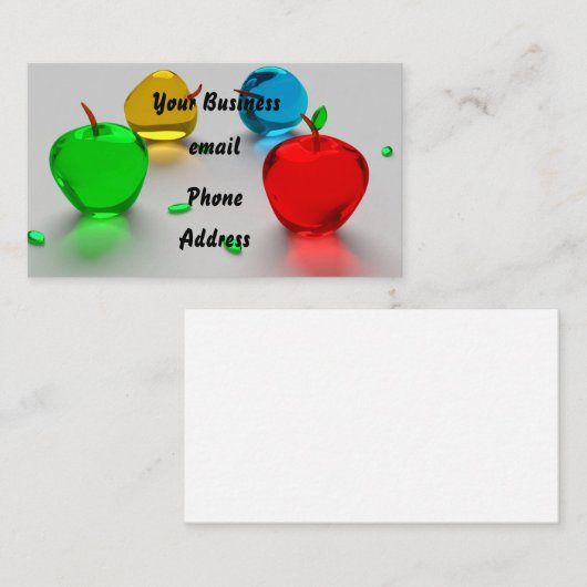 Kleurig glanzend ruitsap visitekaartje (Voorkant / Achterkant)