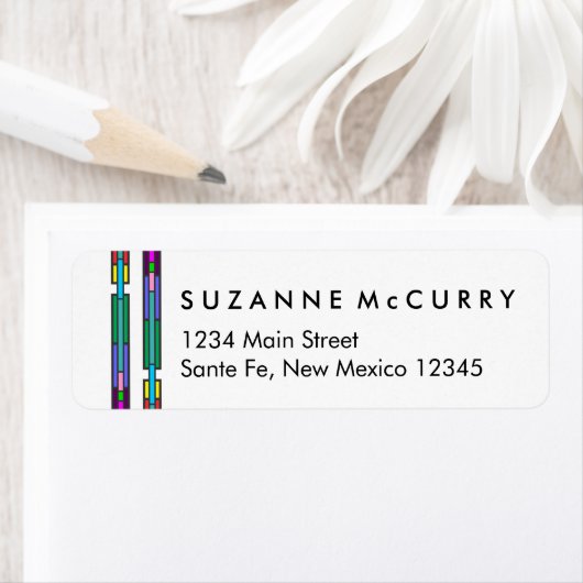 Kleurig Glas in lood ontwerp Etiket (Insitu)