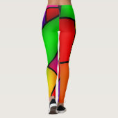 Kleurig Glas in lood ontwerp Leggings (Achterkant)