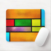 Kleurig Glas in lood ontwerp Muismat (Met muis)