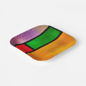 Kleurig Glas in lood ontwerp Papieren Bordje (Gebogen)