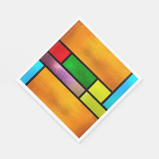 Kleurig Glas in lood ontwerp Servet (Hoek)