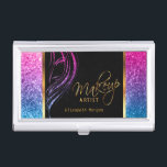 Kleurig Glitter-meisje met zwart en goud Visitekaarthouder<br><div class="desc">Professionele bedrijfskaarthouders in een kleurrijk Glitter-meisje met zwart-witafdrukken en goudafdrukken met een DIY-tekst. 100% . Klaar om de doos(s) in te vullen of op de AANPASSING IT-toets te klikken om tekst of afbeeldingen te wijzigen, te verplaatsen, te verwijderen of toe te voegen. Gemaakt met vectorafbeeldingen met hoge resolutie voor een...</div>