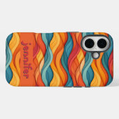  kleurig golfpatroon Case-Mate iPhone case (Achterkant (horizontaal))