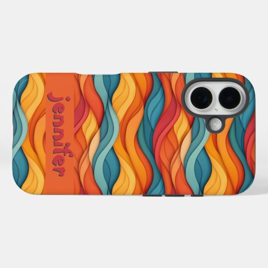  kleurig golfpatroon Case-Mate iPhone case (Achterkant (horizontaal))