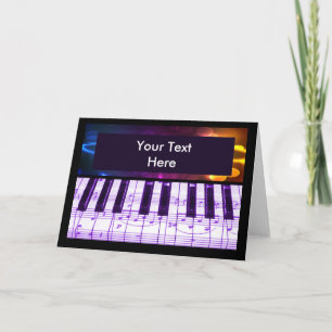 Kleurig Grand Piano-toetsenbord en -Muzieknoten Kaart