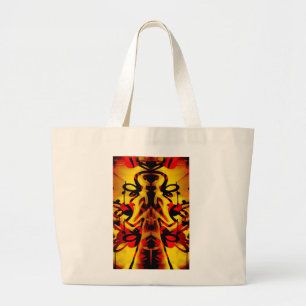 Kleurig grijffiti-patroon grote tote bag
