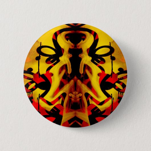 Kleurig grijffiti-patroon ronde button 5,7 cm (Voorkant)