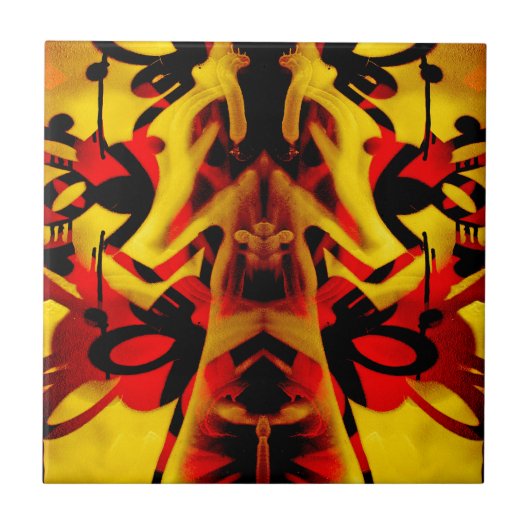 Kleurig grijffiti-patroon tegeltje (Voorkant)