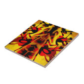 Kleurig grijffiti-patroon tegeltje (Zijkant)