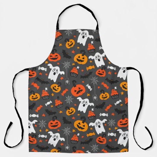 Kleurig halloween patroon schort (Voorkant)