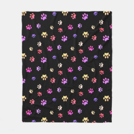 Kleurig handmatige afdrukpatroon op zwart fleece deken