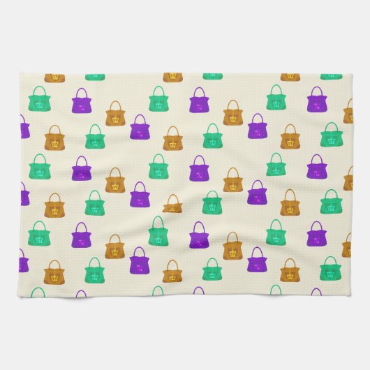 Kleurig handtaspatroon theedoek (Horizontaal)