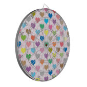Kleurig hartenpatroon dartbord (Voorkant Links)