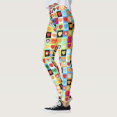 Kleurig hartenpatroon leggings (Links)